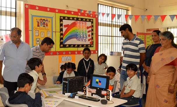 Parents visiting a school with their child