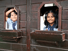 Students playing