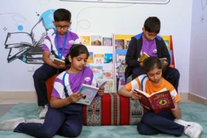 Group of students reading