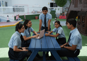 Team work in garden