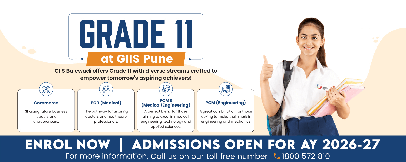 GIIS Pune Grade 11 admissions banner